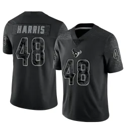 Houston Texans Men's Limited Black Reflective Jersey (48 Christian Harris)