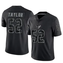 Houston Texans Men's Limited Black Reflective Jersey (52 Darrell Taylor)