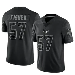 Houston Texans Men's Limited Black Reflective Jersey (57 Blake Fisher)