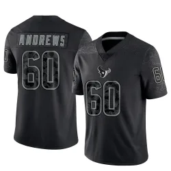Houston Texans Men's Limited Black Reflective Jersey (60 Jake Andrews)