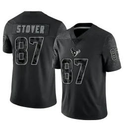 Houston Texans Men's Limited Black Reflective Jersey (87 Cade Stover)