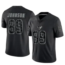 Houston Texans Men's Limited Black Reflective Jersey (89 Xavier Johnson)