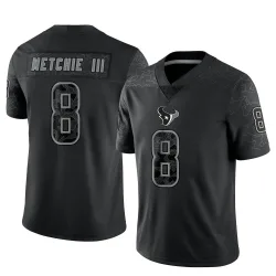Houston Texans Men's Limited Black Reflective Jersey (8 John Metchie III)