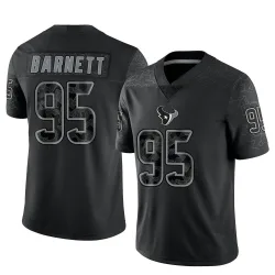 Houston Texans Men's Limited Black Reflective Jersey (95 Derek Barnett)