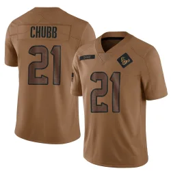 Houston Texans Men's Limited Brown 2023 Salute To Service Jersey (21 Nick Chubb)