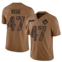 Houston Texans Men's Limited Brown 2023 Salute To Service Jersey (47 K.C. Ossai)