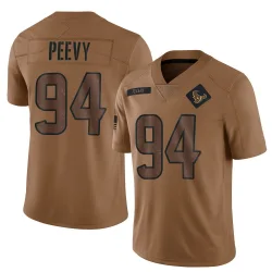 Houston Texans Men's Limited Brown 2023 Salute To Service Jersey (94 Jayden Peevy)