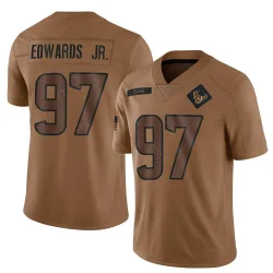 Houston Texans Men's Limited Brown 2023 Salute To Service Jersey (97 Mario Edwards Jr.)