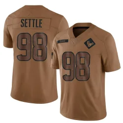 Houston Texans Men's Limited Brown 2023 Salute To Service Jersey (98 Tim Settle Jr.)
