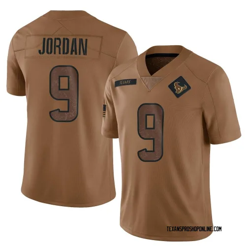 Houston Texans Men's Limited Brown 2023 Salute To Service Jersey (9 Brevin Jordan)