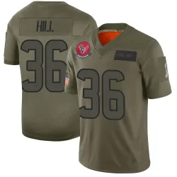 Houston Texans Men's Limited Camo 2019 Salute to Service Jersey (36 Brandon Hill)