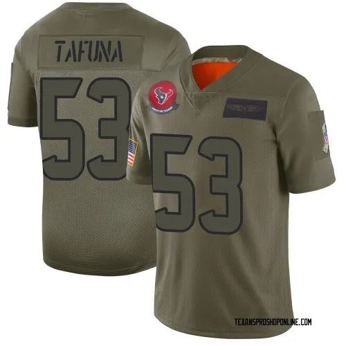 Houston Texans Men's Limited Camo 2019 Salute to Service Jersey (53 Junior Tafuna)