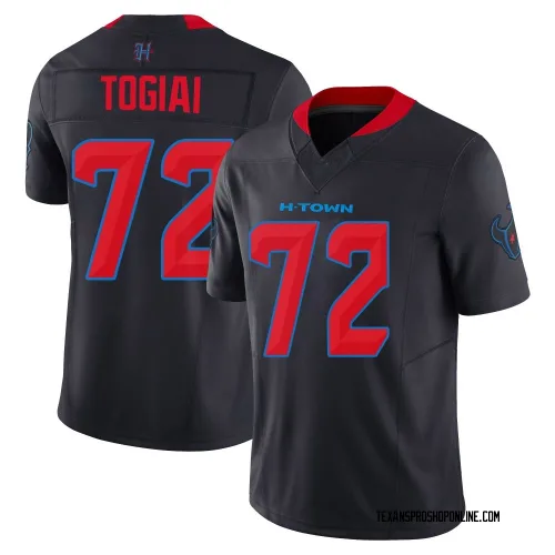 Houston Texans Men's Limited Navy 2nd Alternate Vapor F.U.S.E. Jersey (72 Tommy Togiai)