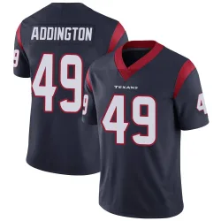 Houston Texans Men's Limited Navy Blue Team Color Vapor Untouchable Jersey (49 Tucker Addington)