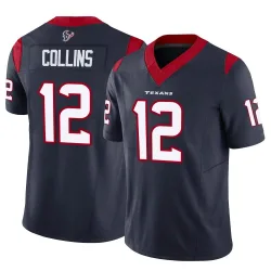 Houston Texans Men's Limited Navy Vapor F.U.S.E. Jersey (12 Nico Collins)