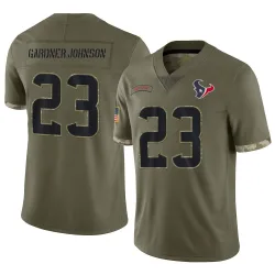 Houston Texans Men's Limited Olive 2022 Salute To Service Jersey (23 C.J. Gardner-Johnson)