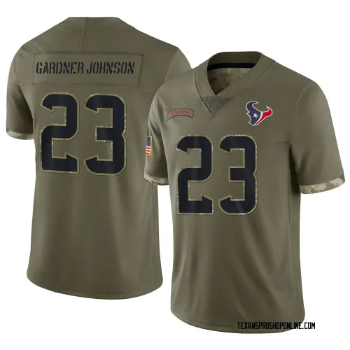 Houston Texans Men's Limited Olive 2022 Salute To Service Jersey (23 C.J. Gardner-Johnson)
