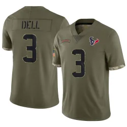 Houston Texans Men's Limited Olive 2022 Salute To Service Jersey (3 Tank Dell)