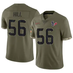 Houston Texans Men's Limited Olive 2022 Salute To Service Jersey (56 Jamal Hill)