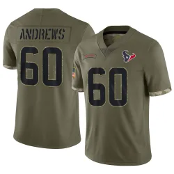 Houston Texans Men's Limited Olive 2022 Salute To Service Jersey (60 Jake Andrews)