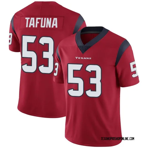 Houston Texans Men's Limited Red Alternate Vapor Untouchable Jersey (53 Junior Tafuna)