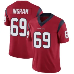 Houston Texans Men's Limited Red Alternate Vapor Untouchable Jersey (69 Ed Ingram)