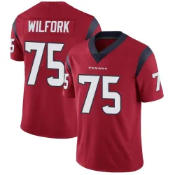 Houston Texans Men's Limited Red Alternate Vapor Untouchable Jersey (75 Vince Wilfork)
