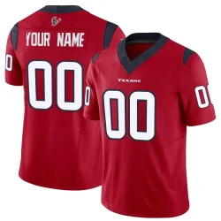 Houston Texans Men's Limited Red Vapor F.U.S.E. Jersey (00 Custom)
