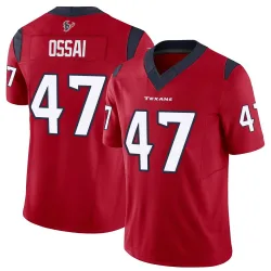 Houston Texans Men's Limited Red Vapor F.U.S.E. Jersey (47 K.C. Ossai)