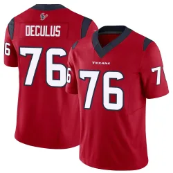 Houston Texans Men's Limited Red Vapor F.U.S.E. Jersey (76 Austin Deculus)