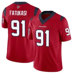 Houston Texans Men's Limited Red Vapor F.U.S.E. Jersey (91 Folorunso Fatukasi)