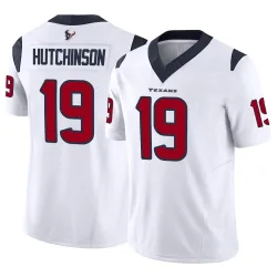 Houston Texans Men's Limited White Vapor F.U.S.E. Jersey (19 Xavier Hutchinson)