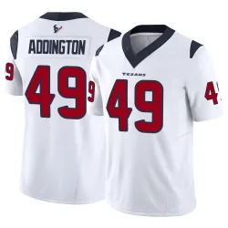 Houston Texans Men's Limited White Vapor F.U.S.E. Jersey (49 Tucker Addington)