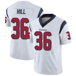 Houston Texans Men's Limited White Vapor Untouchable Jersey (36 Brandon Hill)