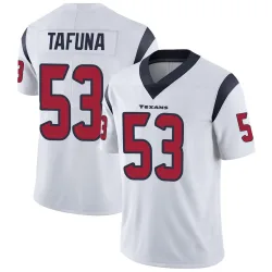 Houston Texans Men's Limited White Vapor Untouchable Jersey (53 Junior Tafuna)