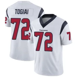 Houston Texans Men's Limited White Vapor Untouchable Jersey (72 Tommy Togiai)