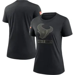Houston Texans Women's Black 2020 Salute To Service Performance T-Shirt