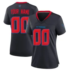 Houston Texans Women's Game Navy 2nd Alternate Jersey (00 Custom)