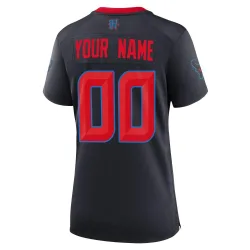 Houston Texans Women's Game Navy 2nd Alternate Jersey (00 Custom)