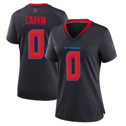 Houston Texans Women's Game Navy 2nd Alternate Jersey (0 Jerome Carvin)