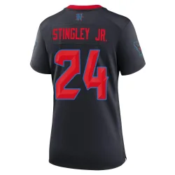 Houston Texans Women's Game Navy 2nd Alternate Jersey (24 Derek Stingley Jr.)