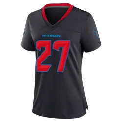 Houston Texans Women's Game Navy 2nd Alternate Jersey (27 Woody Marks)