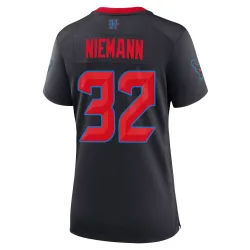 Houston Texans Women's Game Navy 2nd Alternate Jersey (32 Nick Niemann)