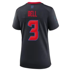 Houston Texans Women's Game Navy 2nd Alternate Jersey (3 Tank Dell)
