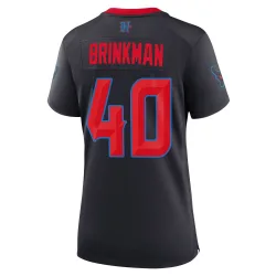 Houston Texans Women's Game Navy 2nd Alternate Jersey (40 Austin Brinkman)