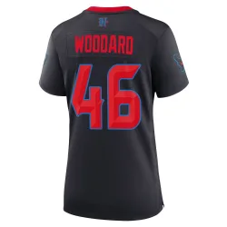 Houston Texans Women's Game Navy 2nd Alternate Jersey (46 Jackson Woodard)