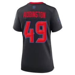Houston Texans Women's Game Navy 2nd Alternate Jersey (49 Tucker Addington)