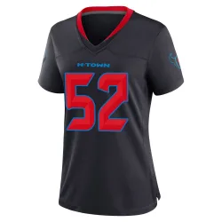 Houston Texans Women's Game Navy 2nd Alternate Jersey (52 Darrell Taylor)