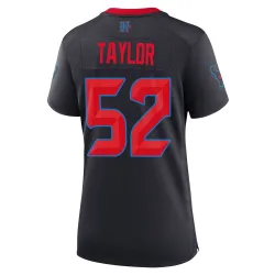 Houston Texans Women's Game Navy 2nd Alternate Jersey (52 Darrell Taylor)