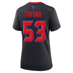 Houston Texans Women's Game Navy 2nd Alternate Jersey (53 Junior Tafuna)